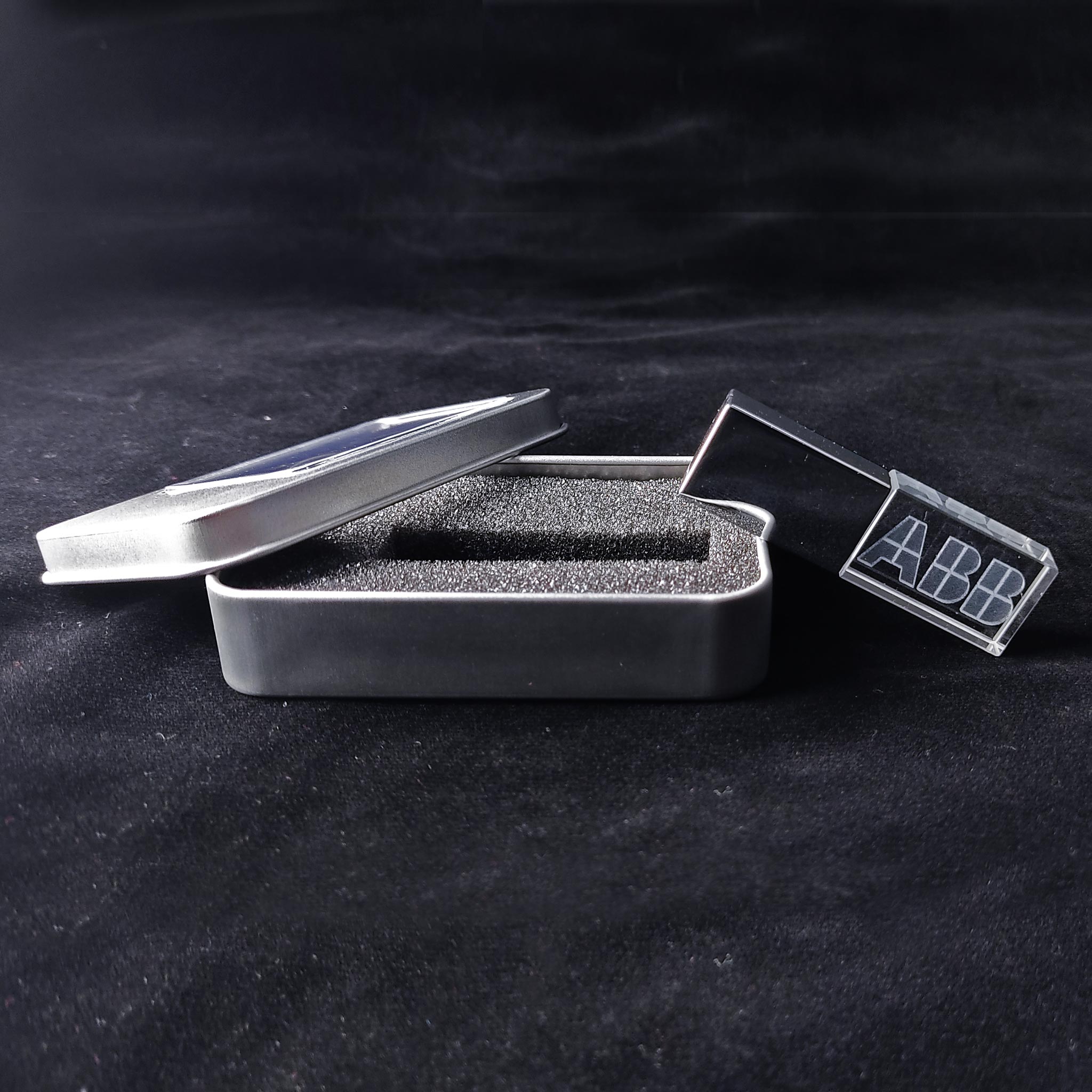logo branded 3d laser engraved customized crystal pen drive