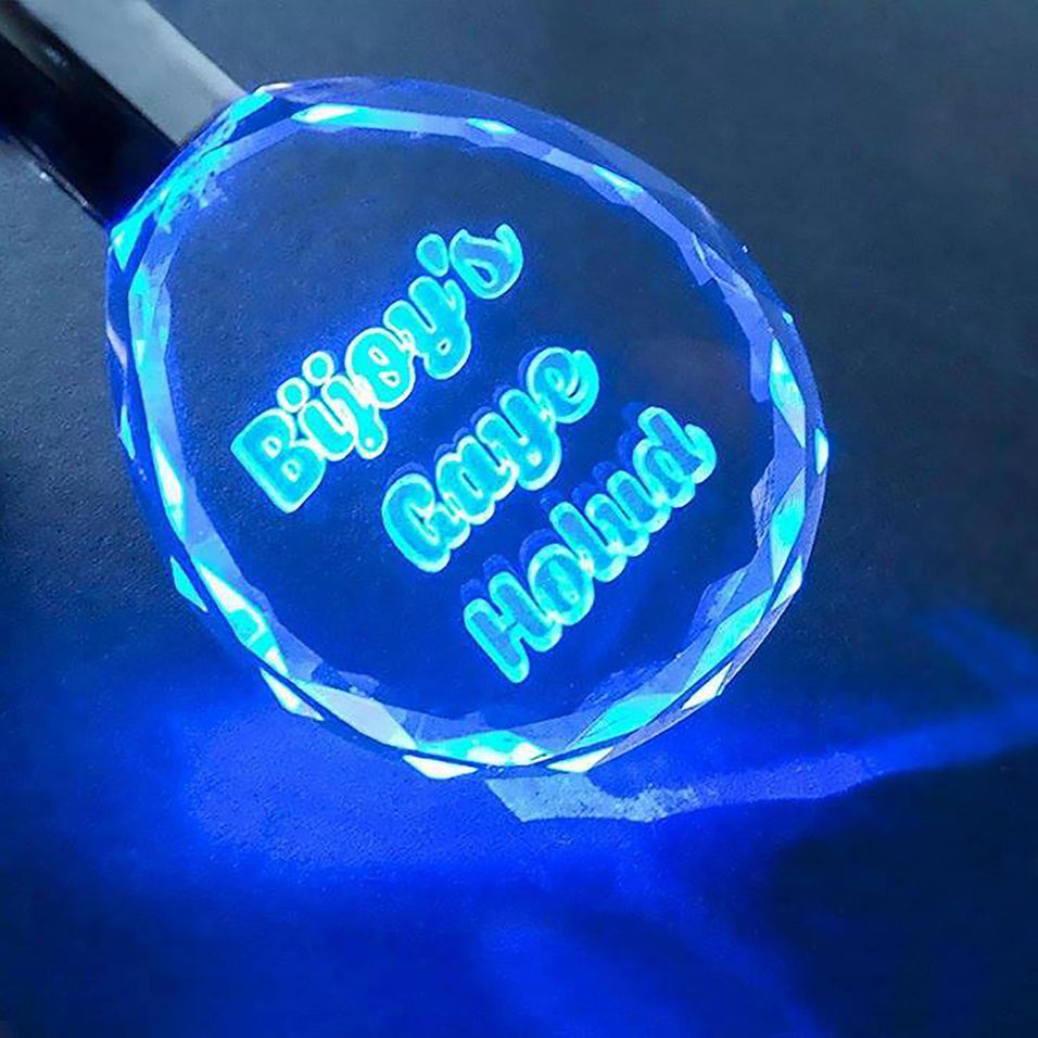 Personalized 3d Laser Rectangle Crystal Key Chains Key Ring - Crystal Moments