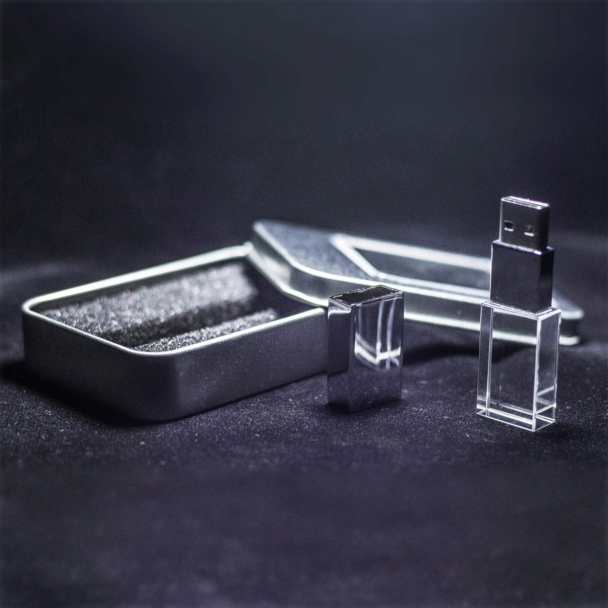 logo branded 3d laser engraved customized crystal pen drive