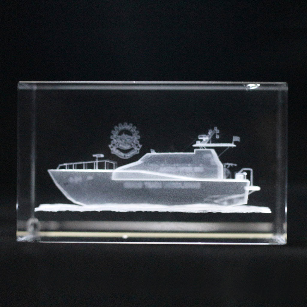 3d Rectable crystal glass block photo crystal