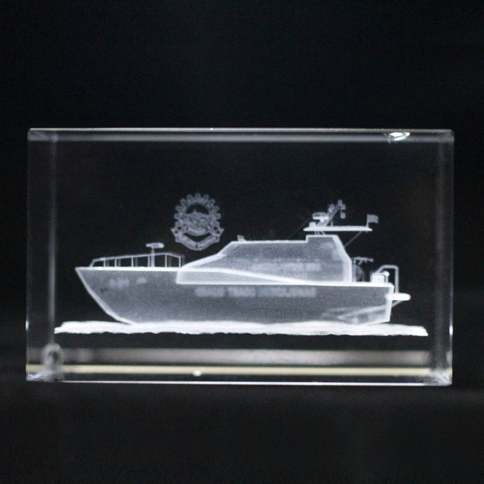 3d Rectable crystal glass block photo crystal
