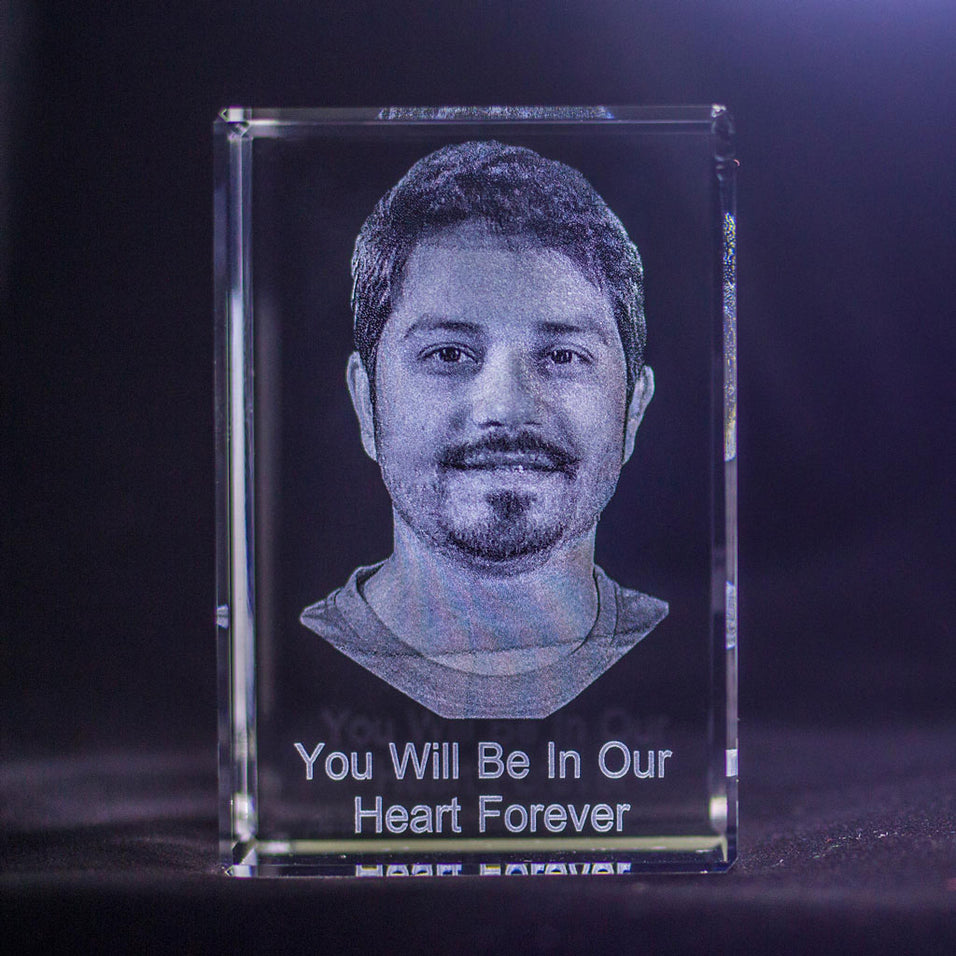 3d Rectable crystal glass block photo crystal