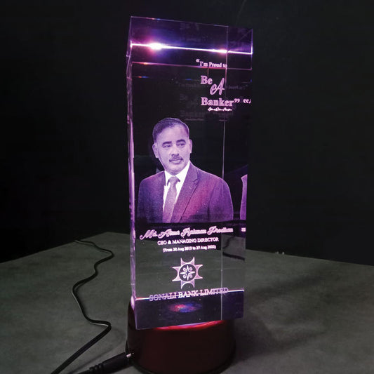 3d laser sub surface engraved titan size 3d crystal
