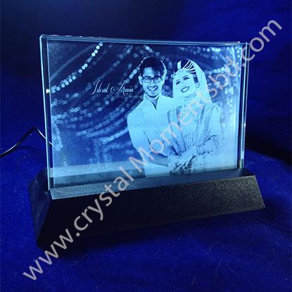 Crystal Photo Frame with LED Base - Crystal Moments