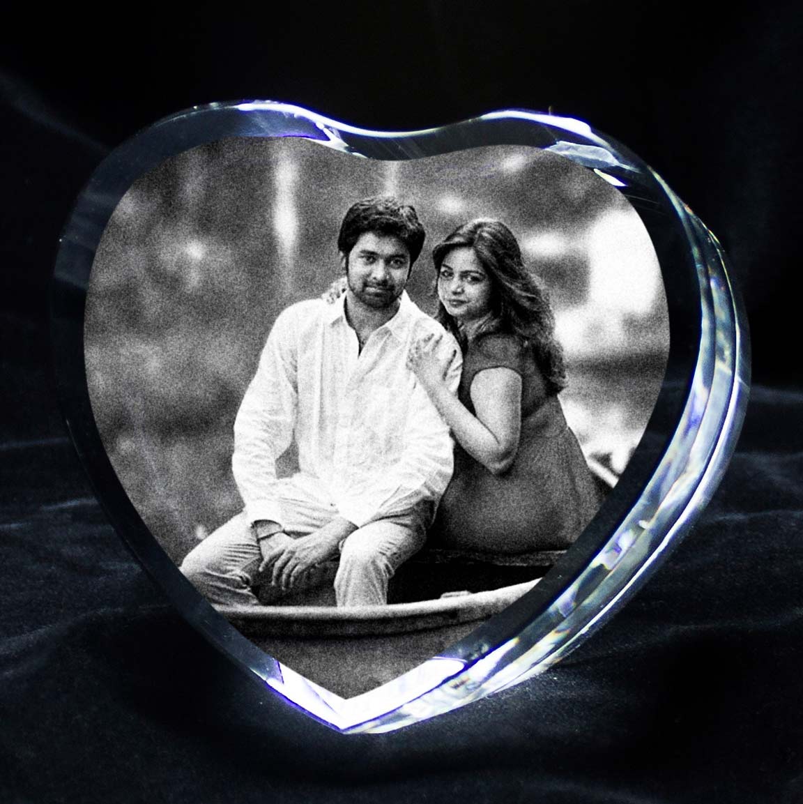 Personalized Heart Shape 3d Photo Crystal - Crystal Moments