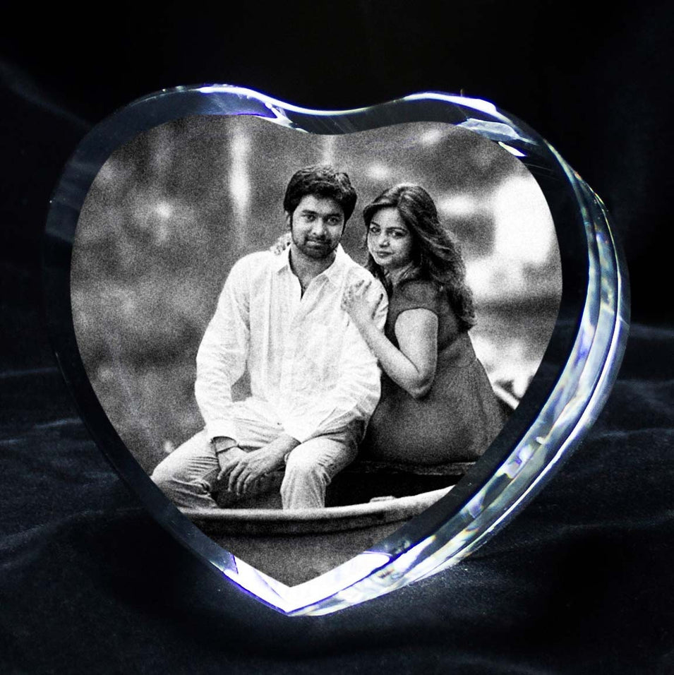 Personalized Heart Shape 3d Photo Crystal - Crystal Moments