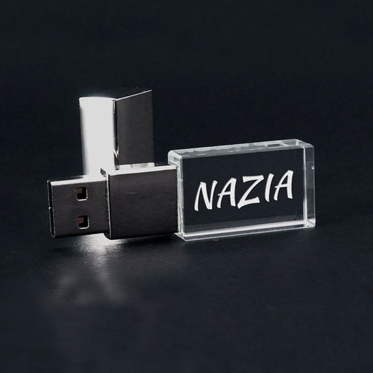logo branded 3d laser engraved customized crystal pen drive