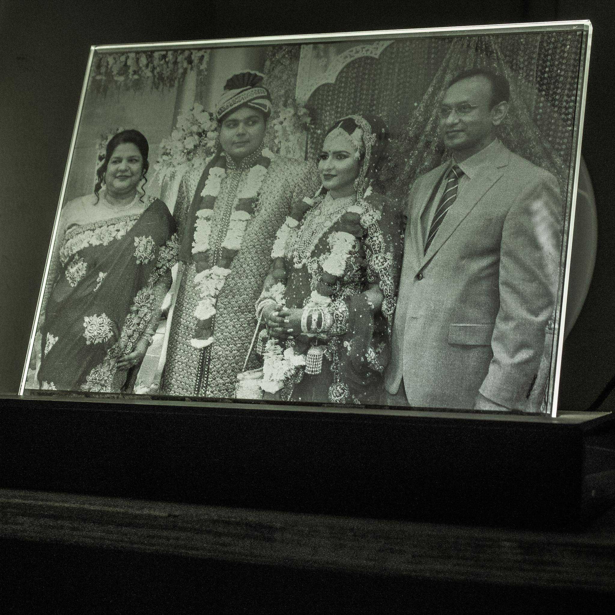 Personalized 3d Laser Engraved Crystal Photo Frame with LED Base - Crystal Moments