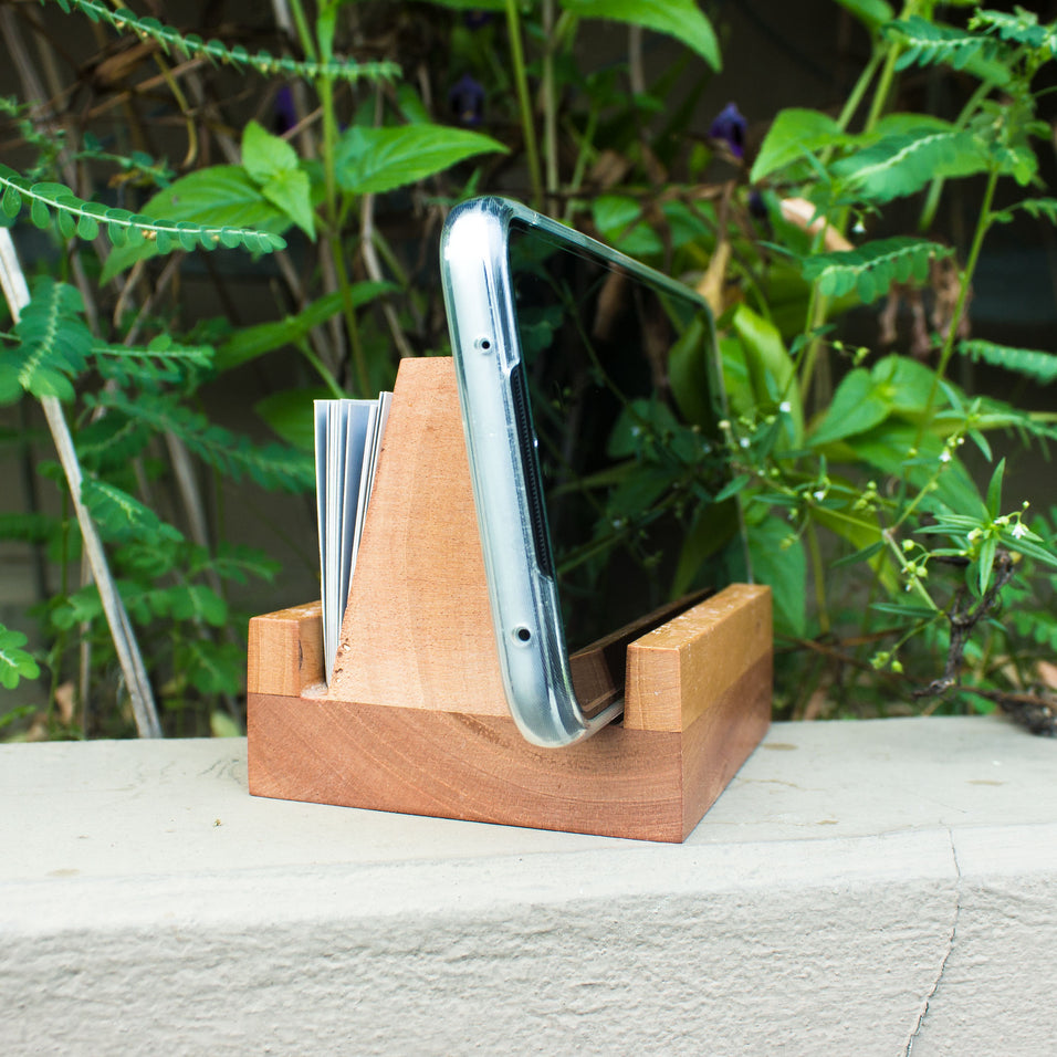 customized wooden card & mobile holder