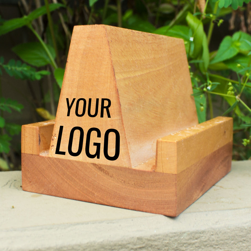 customized wooden card & mobile holder